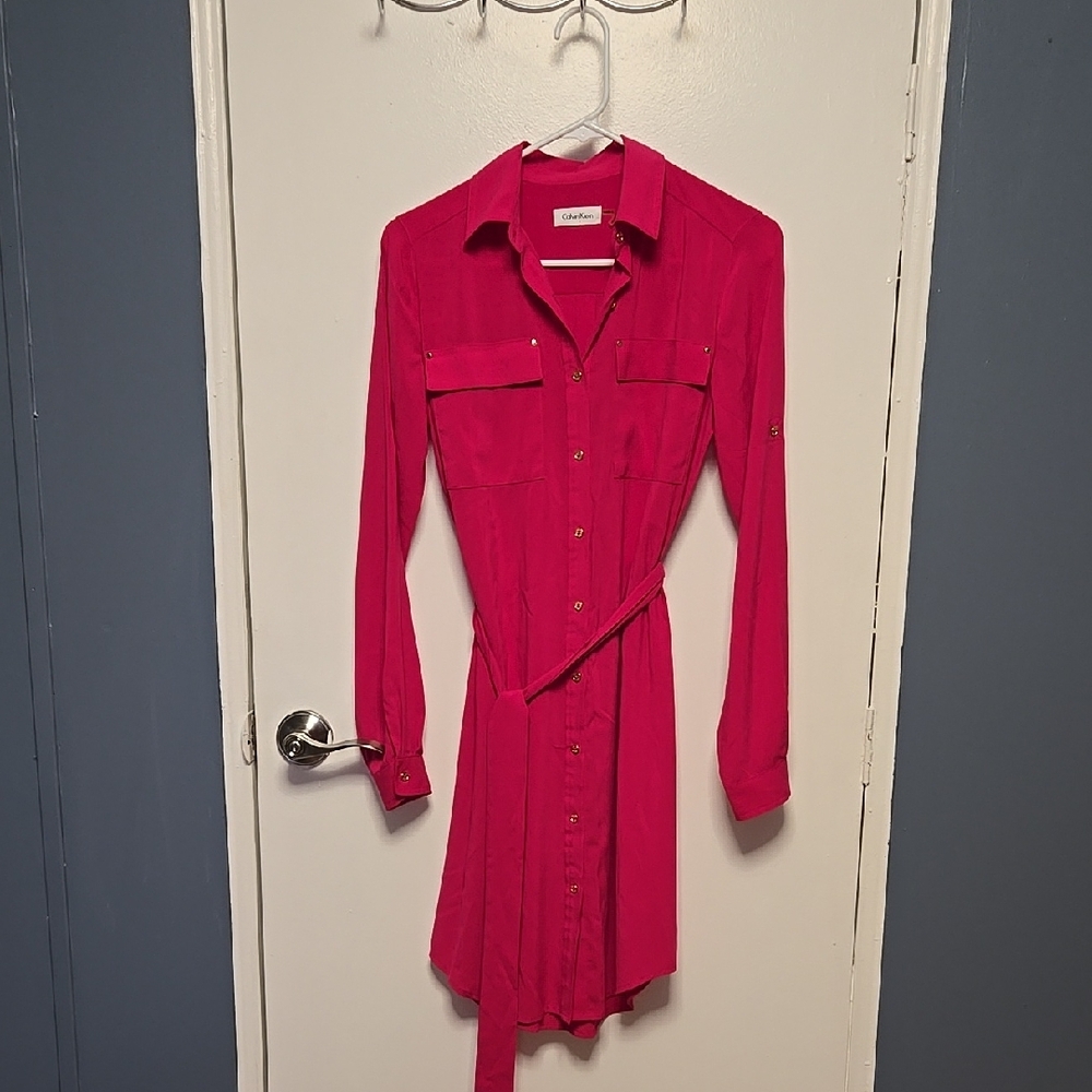 Calvin Klein Women's Pink Shirt Dress